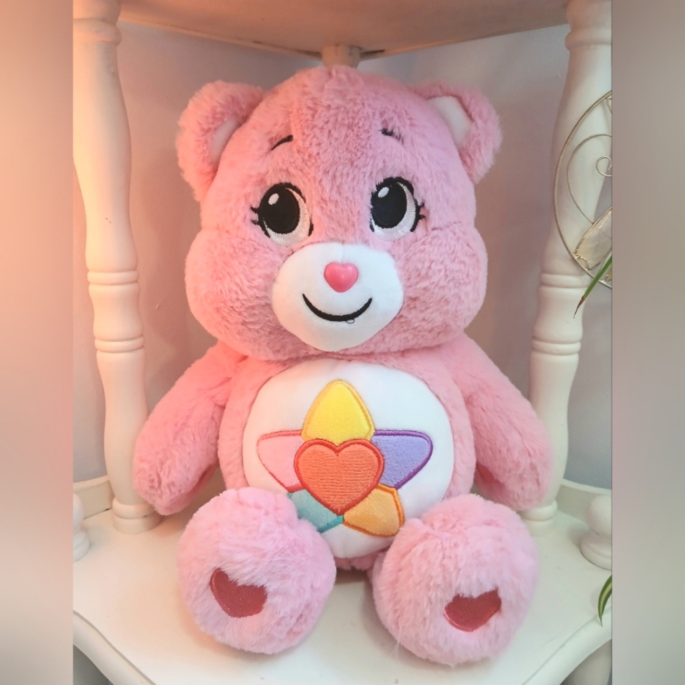 Care Bears 14 inch Plush - 2022 True Heart Bear- pink colorful heart